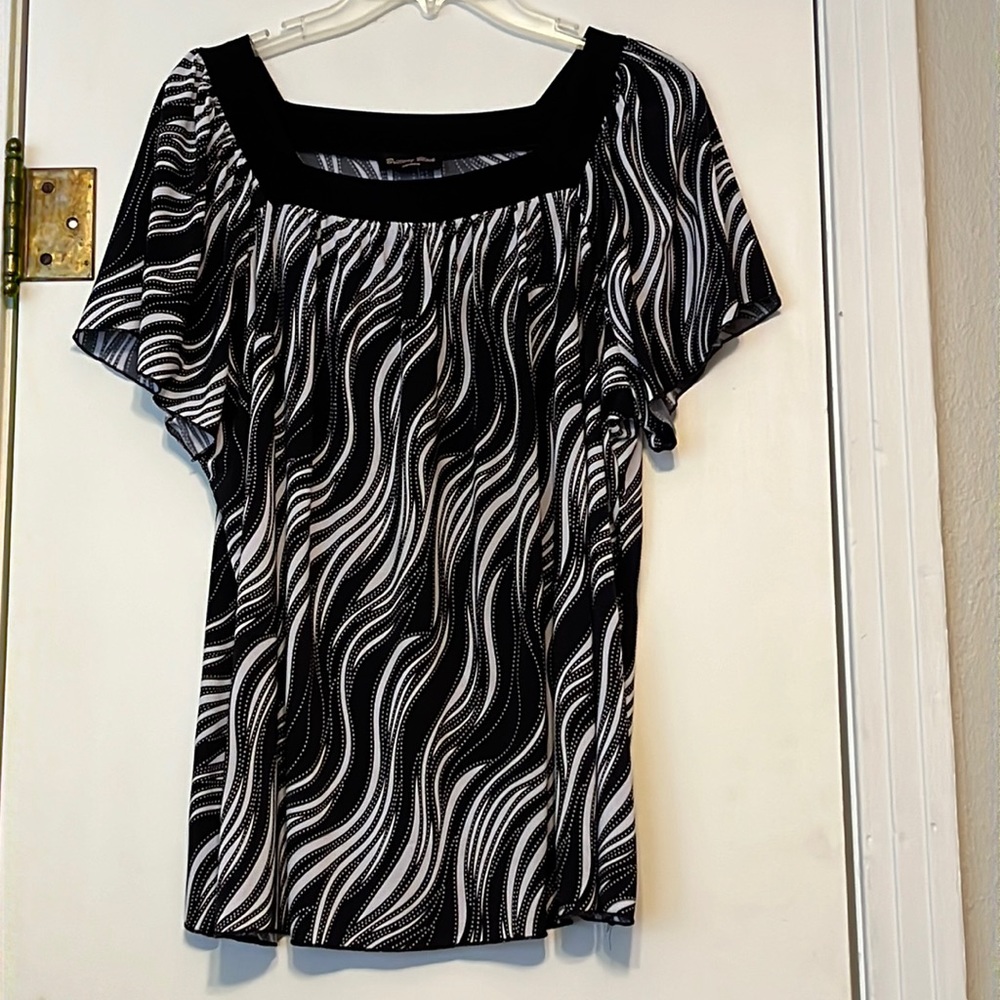 Black and white stripes blouse